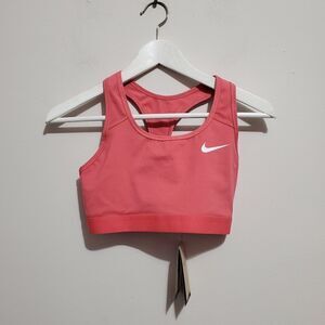 Nike Womens sz Medium Bra Adult  Pink Sports Bra Swoosh Support Non Padded NWT